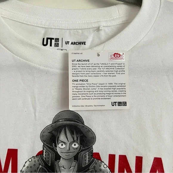 UNIQLO One Piece Luffy King Of Pirates White Graphic Tee-Size Medium-NWT - Picture 4 of 9
